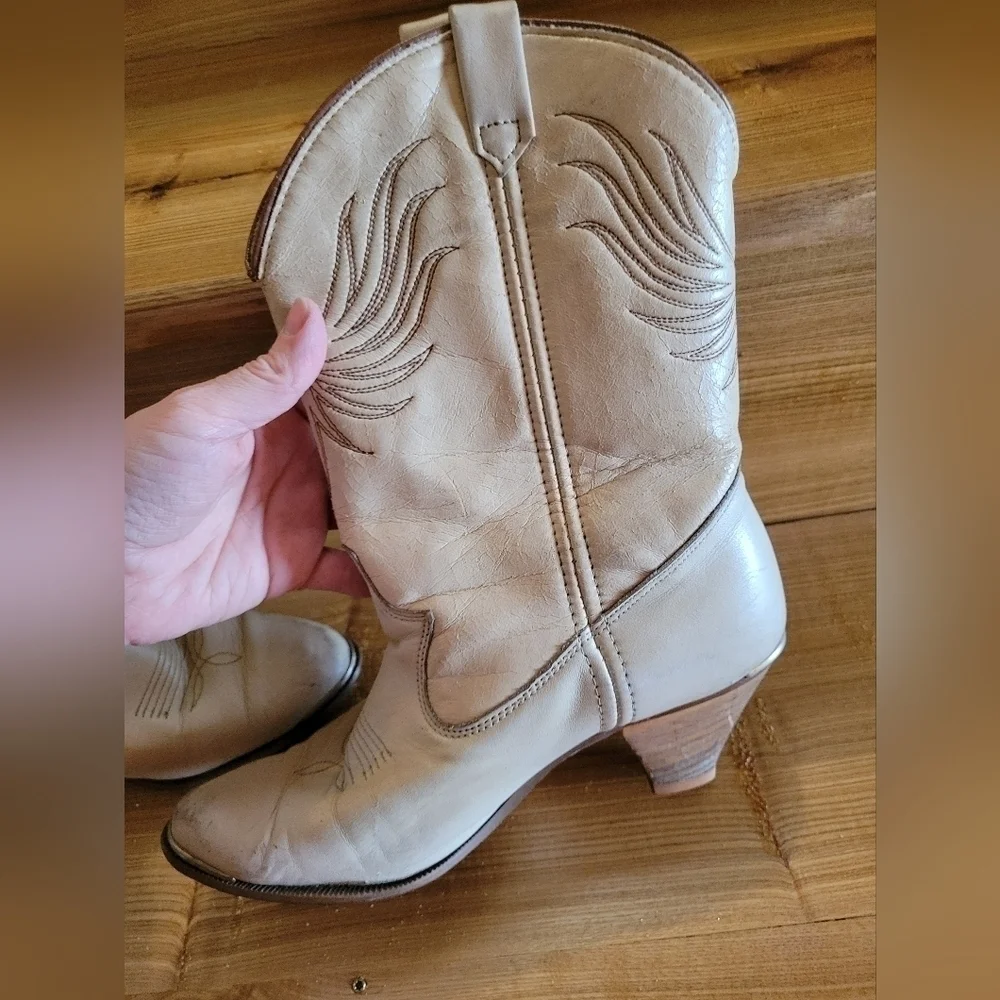 Dingo Vintage 80's ivory boot womens size 6.5 - Picture 14 of 16